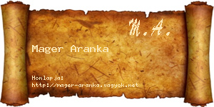Mager Aranka névjegykártya